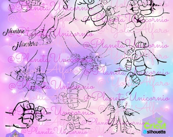 Daddy hands, from 1 to 5 little hands