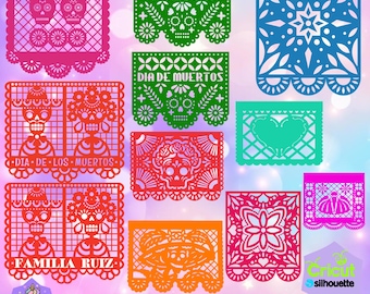 Papel picado Mod 1. Includes stencil fonts