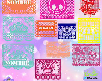 Papel picado Mod 3. Includes stencil fonts