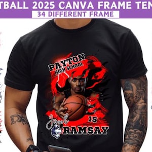 Basketball Bootleg Canva Editable Template, Bootleg Rap tee Canva Template, Canva Mascot Design, Canva T Shirt Design