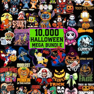 10.000+ Halloween Mega Bundle Png, Horror Film Designs, Retro Halloween Png Bundle, Fall Png Bundle, Spooky Vibes Png Trick Or Treat Cartoon