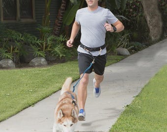 Freihand-Jogging-Leine für Hunde: Reflektierender Gummizug, handgefertigt in den USA