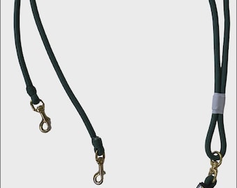 Heavy-Duty Dual Dog Leash: Climbing Rope, Padded Handle - Made in USA