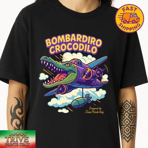 Bombardino Crocodilo Brain Rot Meme T-Shirt: Funny Italian Viral Trend, Weird Bootleg Rap Tee
