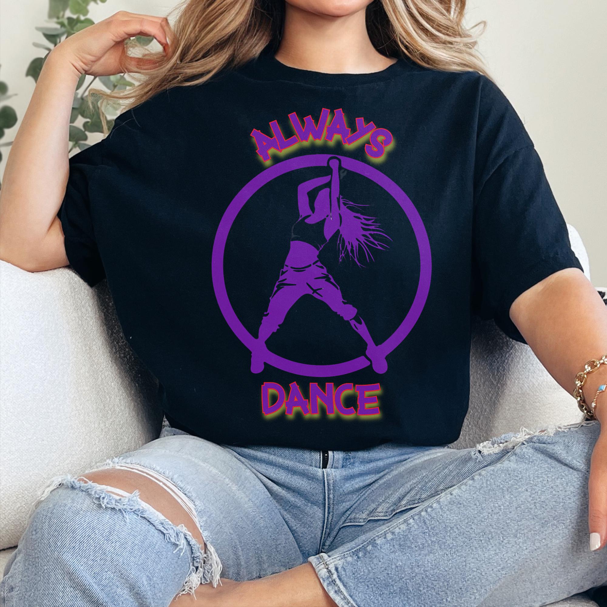 Dance Shirt for Women Neon Graffiti Fitness Tee Workout T-Shirt for Gym, Cardio, Dance Class Always Dance Graphic Top