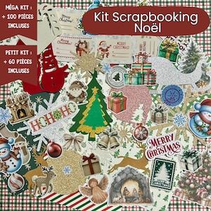 Cricut Kerst Scrapbook Kit – Papieren Uitsparingen, Stickers, Patroonpapier & Stansvormen | Kerst DIY Set – Mega of Kleine Versie