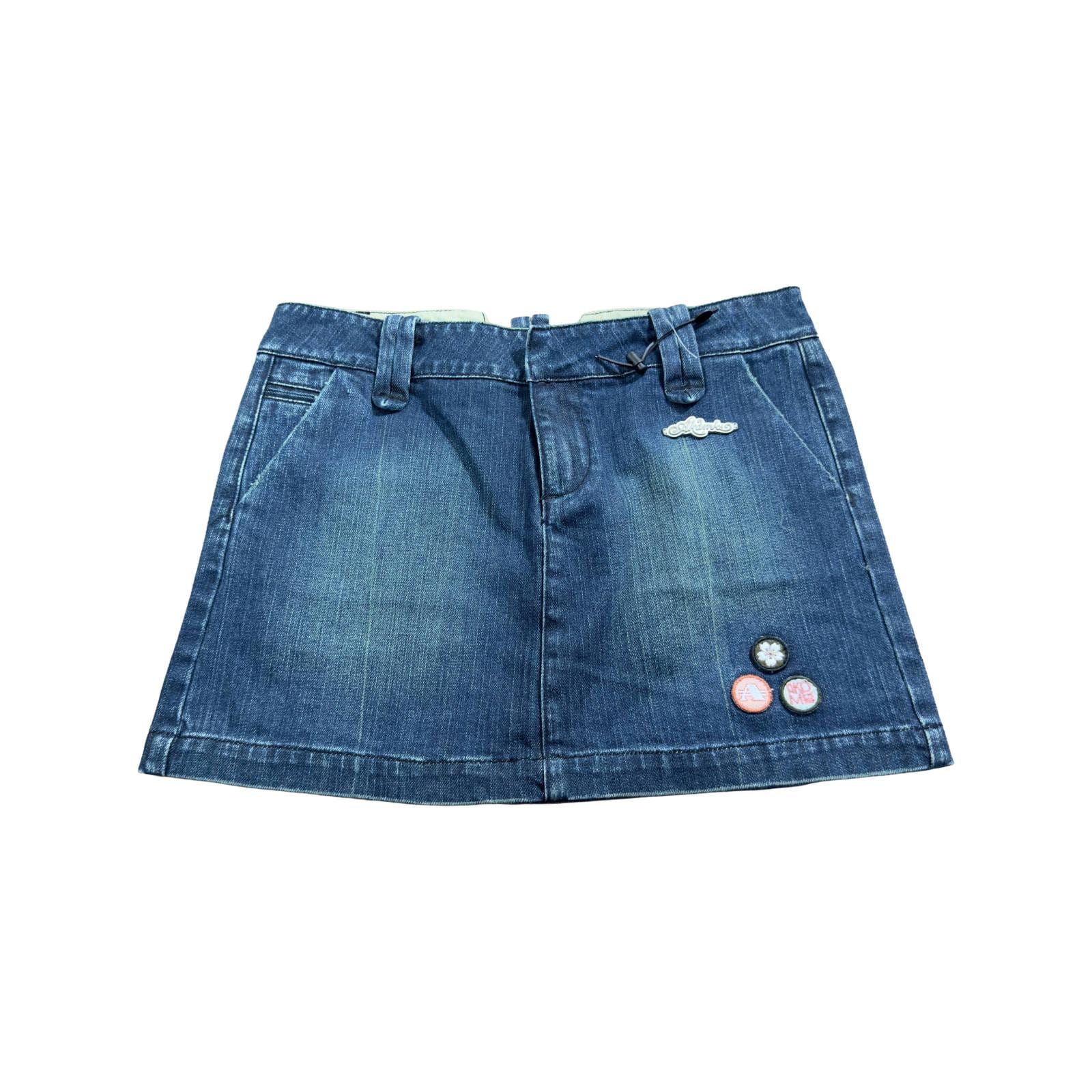 Vintage New Akademiks Akdmks Denim Mini Skirt Blue Dark Wash Denim