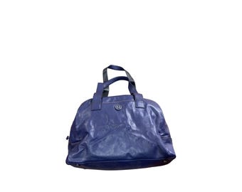 Lululemon Gym To Win Duffle Bag Indigo Purple Leather Travel