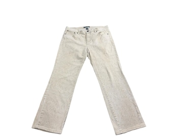 Pantalones vaqueros Ralph Lauren con estampado de piel de pitón y pierna recta, color beige crema, talla 14
