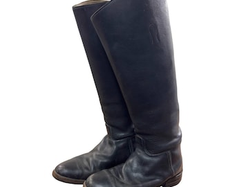 Botas altas de cuero estilo oficial de la marca Vintage Boulet.