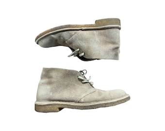 Vintage Clarks Desert Boots Mens Premium Wolf Suede