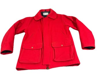 Vintage LL Bean Mackinaw Cruiser-stijl wollen jas herenjas rood