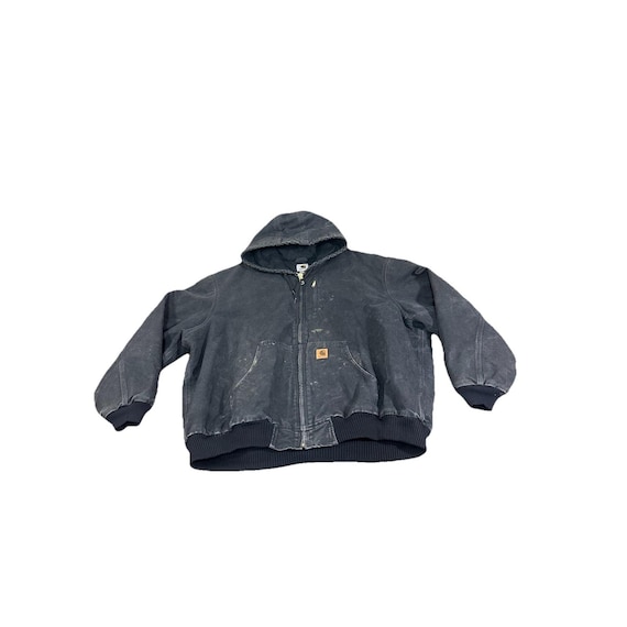Vintage Carhartt Active Jacket Mens Sz 3XL Black Canvas Hooded