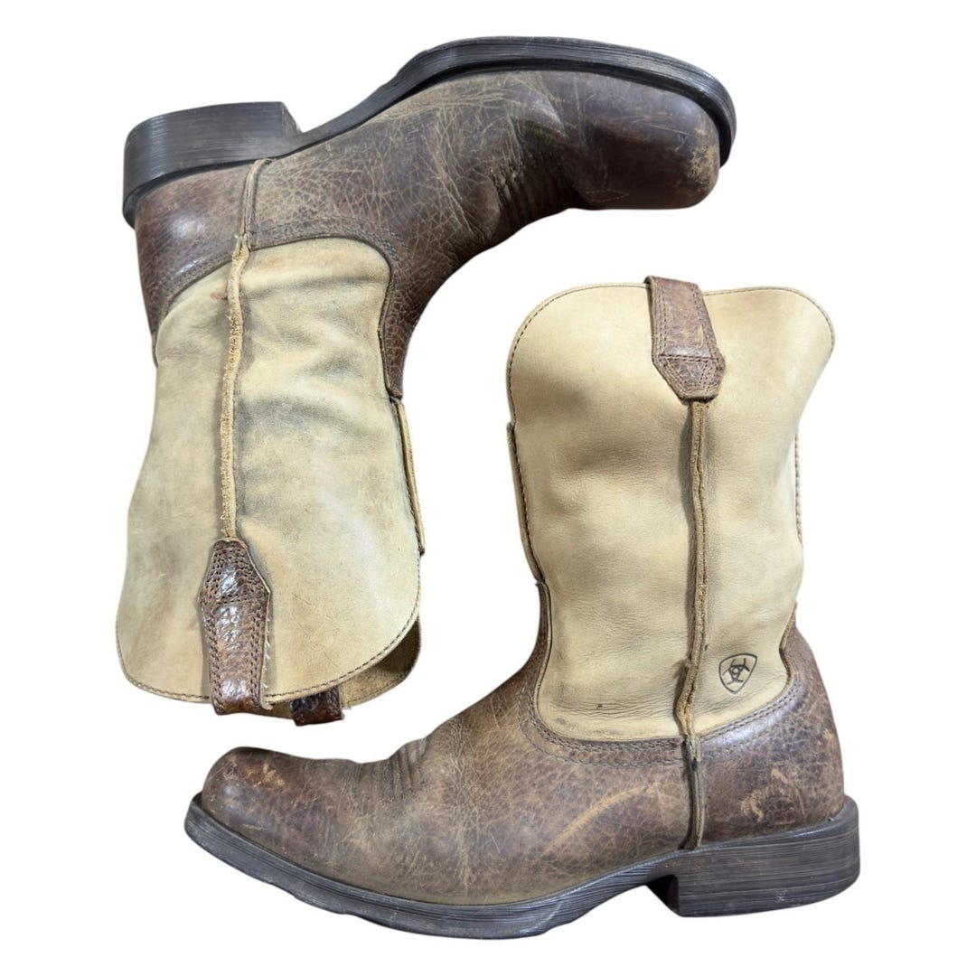 Vintage Ariat Mens Rambler Western Cowboy Boots Earth Brown Bomber - Etsy