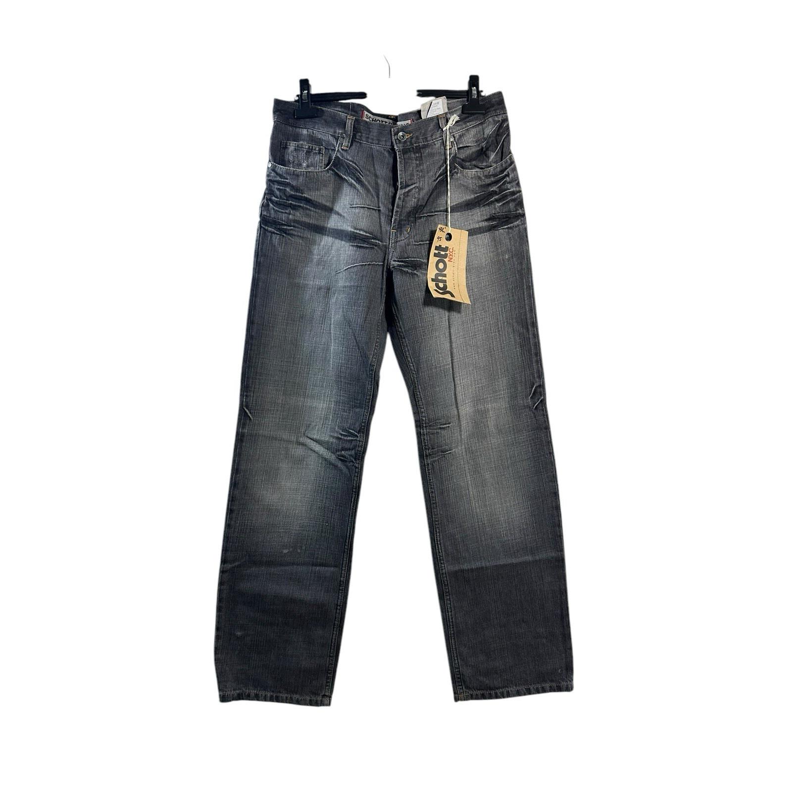Vintage Schott NYC Denim Black Wash Jeans Pants 90s 2000s Y2K 