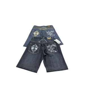 Vintage Johnny Blaze Chrom Kreuz Denim Jeans Y2K Hip Hop 90er 2000er Jahre