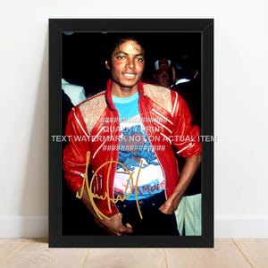 Michael Jackson Signed Printed Autograph Print Photo Framed Option Jackson Five 5