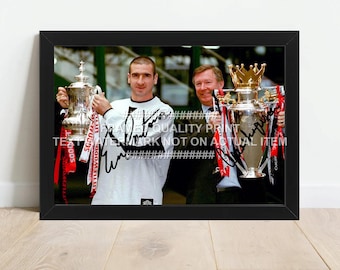 MAN UTD MANCHESTER United Eric Cantona Signed Print With C.O.A £85.00