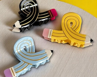 Pencil Hair Claw Clip, Cute Crab Hair Claw for Women, Style Gift for Girls