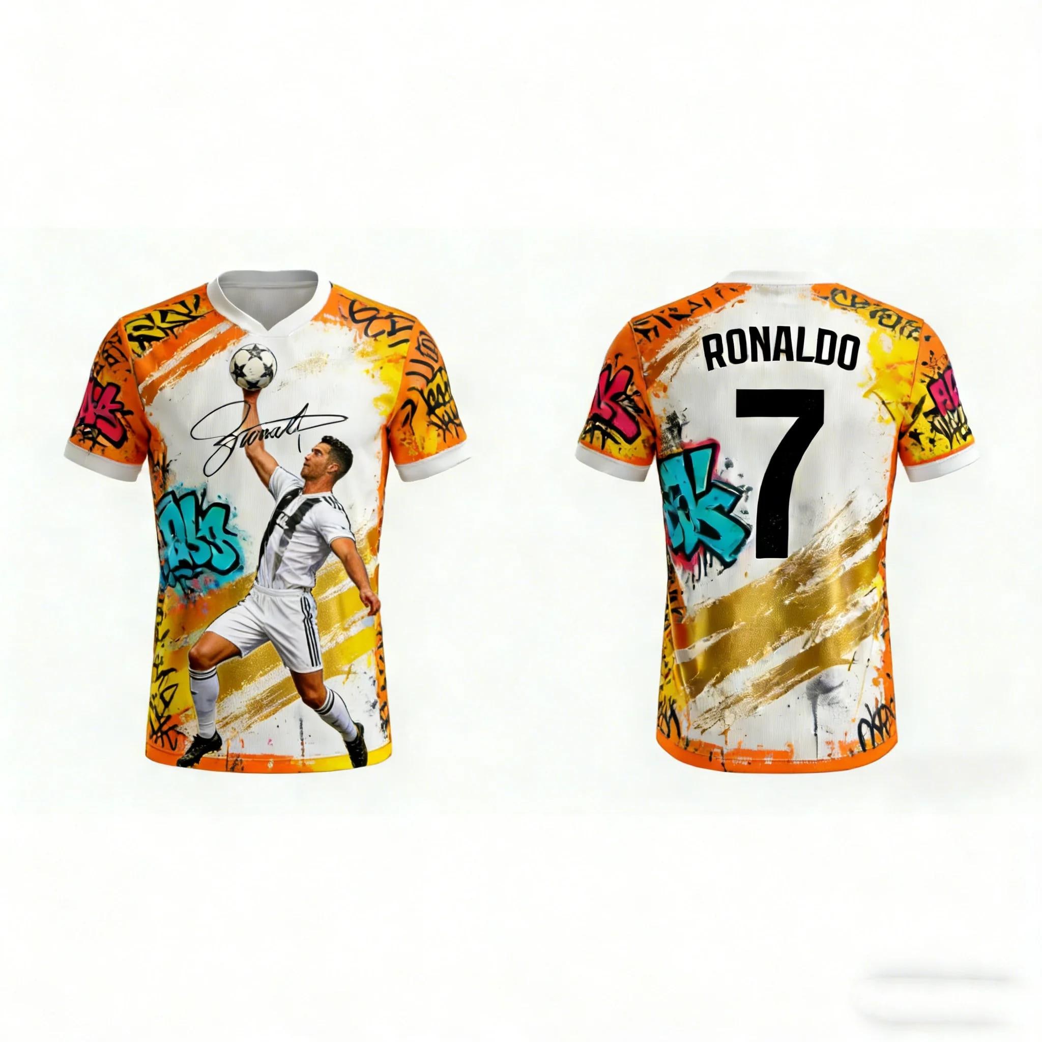 Cristiano Ronaldo #7 Soccer Jersey, 3D Print Football Shirt, Men