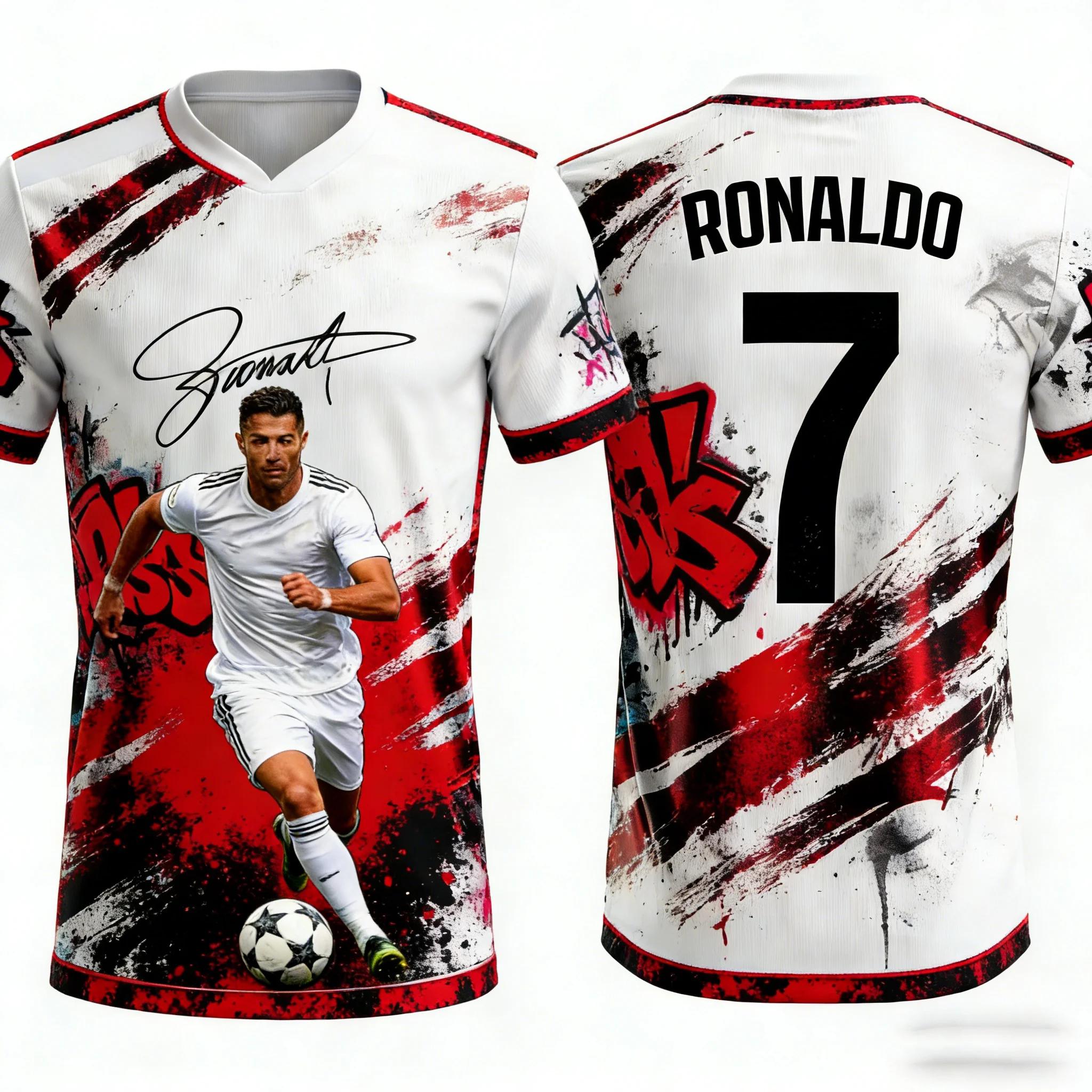 Cristiano Ronaldo #7 Soccer Jersey, 3D Print Football Shirt, Men