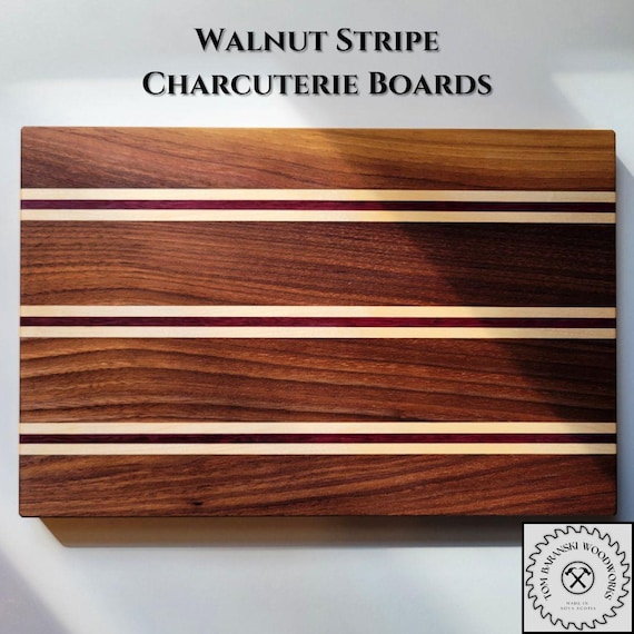 Walnut Stripe Charcuterie Board & Tray