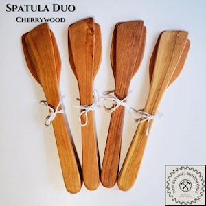 Handmade Cherrywood Spatula Duo