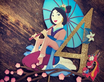 Décoration de gâteau d'anniversaire Mulan : décoration de fête d'inspiration asiatique