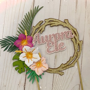 Tropical birthday. Luau Birthday Cake Topper, Luau Cake Topper. One Birthday, First Birthday. Tropical birthday