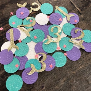 Mermaid confetti. Under the Sea Glitter circles Confetti - 125 pieces. Mermaid confetti. Mermaid party confetti