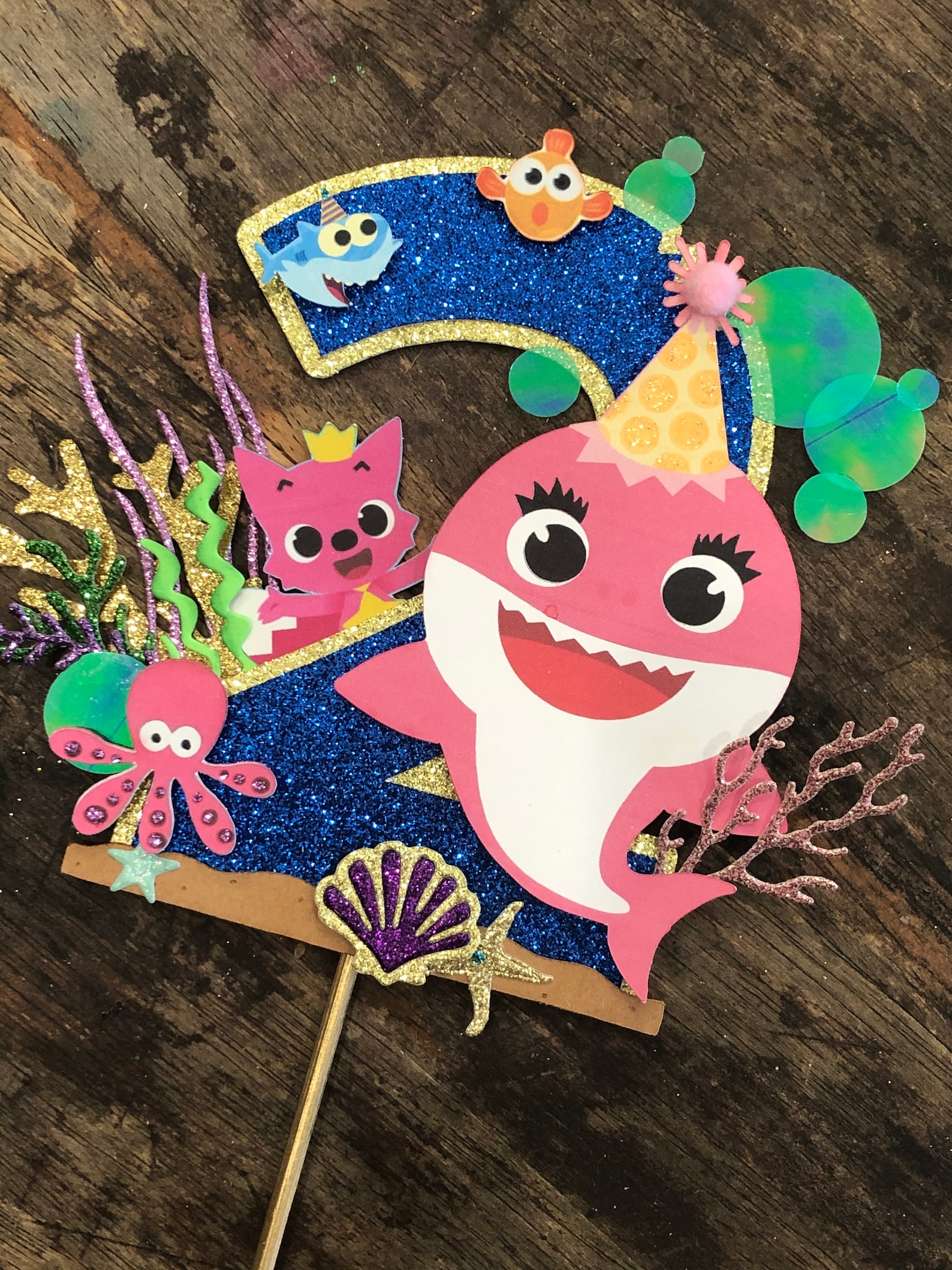 Baby Shark Cake Topper. Shark Birthday Cake Topper. Shark Etsy