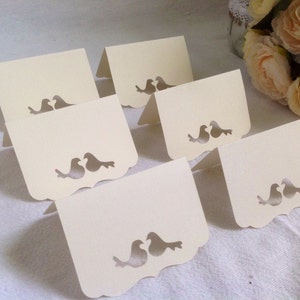 Love Birds theme Wedding Place Cards - 50 Escort cards Birds theme, Ivory or White.