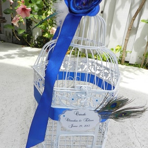 Elegant Birdcage Wedding Card Holder - Peacock Feather Decor Theme - Etsy