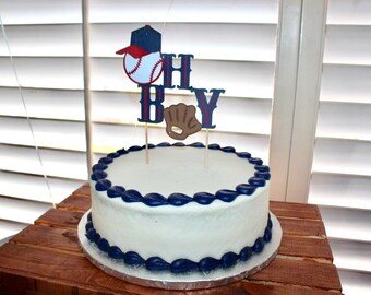 Baseball Cake topper. Baseball baby shower cake topper.  Sports baby shower Cake Topper