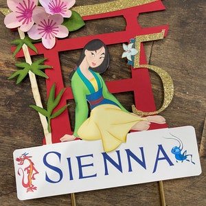 Mulan cake topper. Mulan inspired cake topper. Mulan Birthday party.