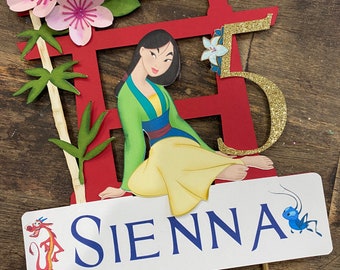 Décoration de gâteau d'anniversaire Mulan : décoration de fête d'inspiration asiatique