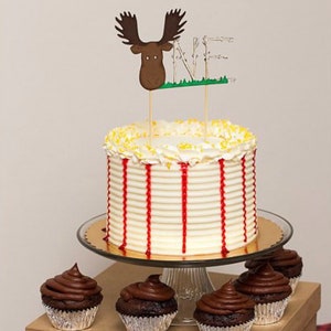 Moose Cake Topper. First Birthday Wild One Cake Topper,