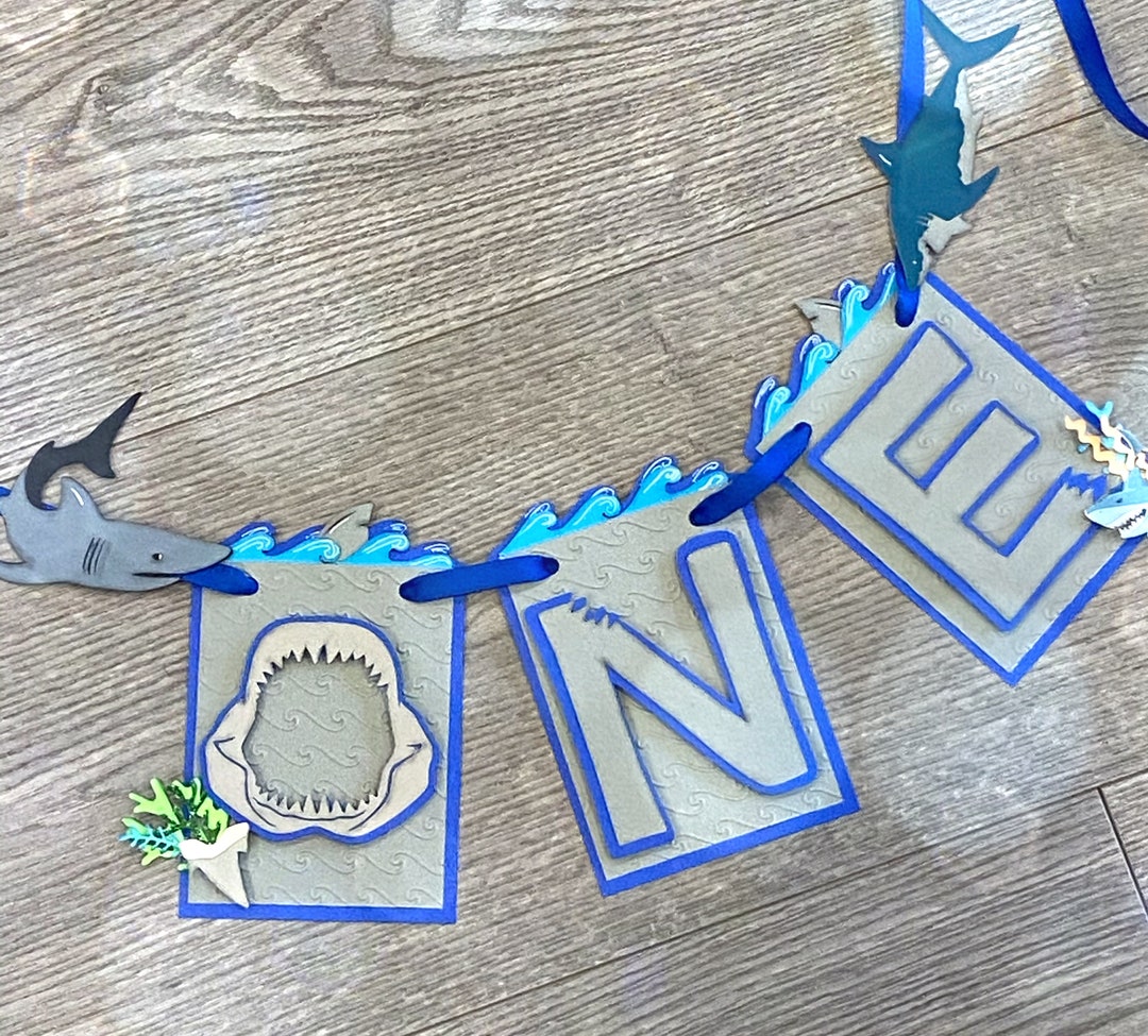 Baby Shark Highchair Banner - 1st Birthday Party Decorations & Photo Props