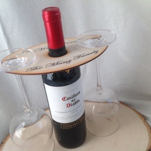 Wine Bottle and wine Glass holder Personalized & Customizable. image 4