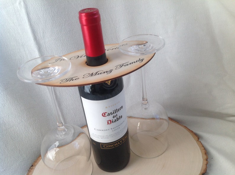 Wine Bottle and wine Glass holder Personalized & Customizable. image 4