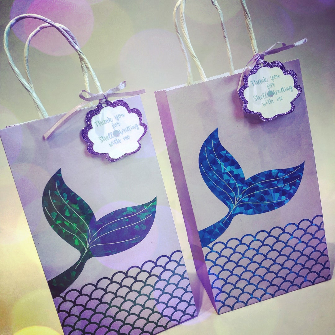 Set of 2 - Mermaid Under the Sea Favor Bag Set. Mermaid Party Favor ...