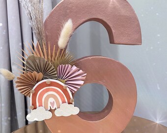 Rainbow Boho Party Number: Rose Gold Photo Prop