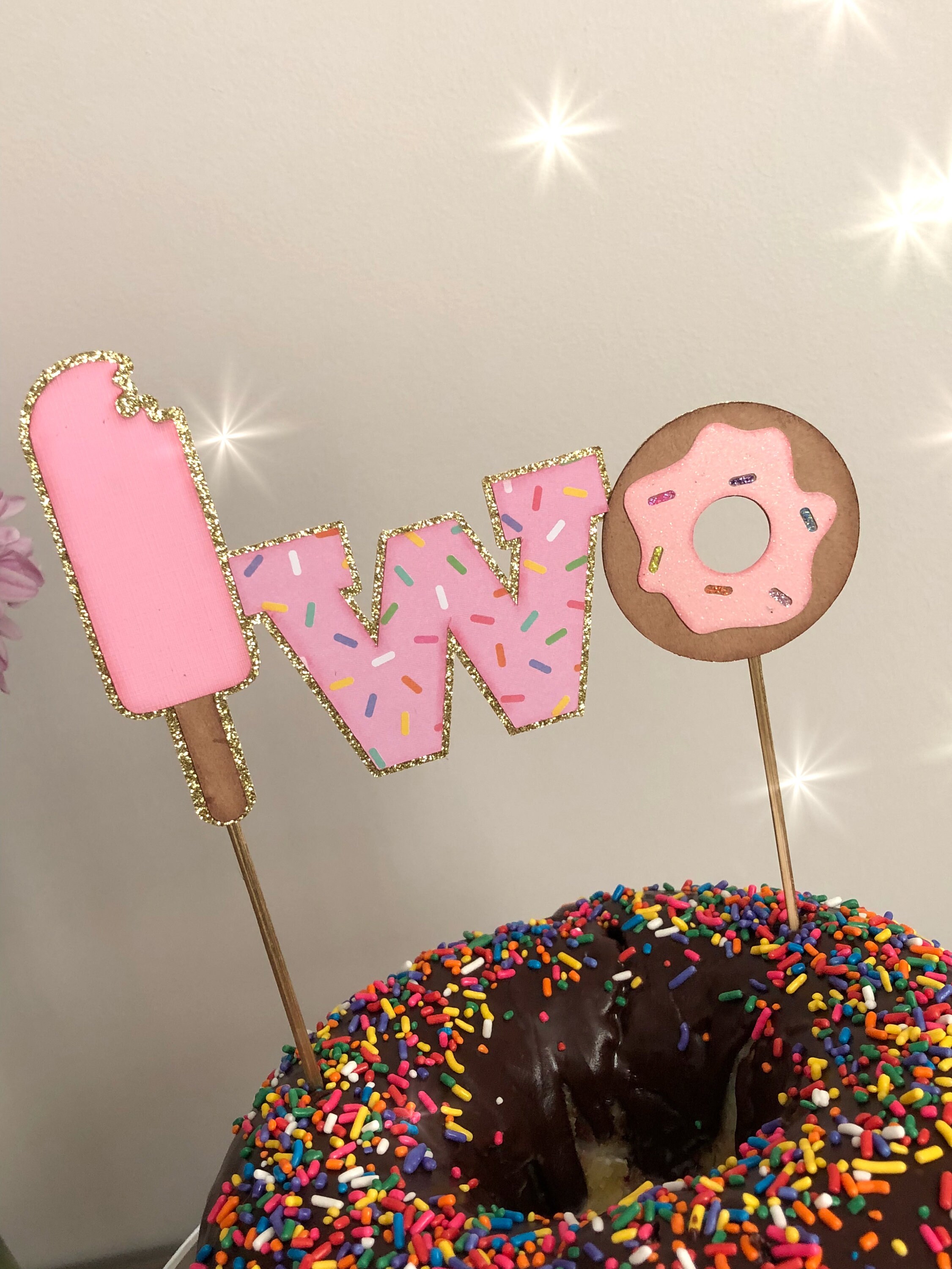 Donut Cake Topper. 2nd Birthday Cake Topper Two Sweet Cake ...