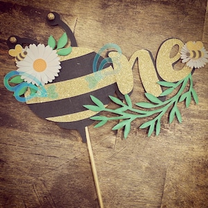 Bee cake topper. Bee One Cake Topper. Bee birthday party