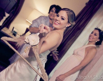 Bride to be Hanger. Bridal hanger, Shabby Chic, Rustic Wedding Hanger
