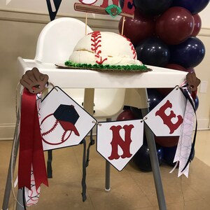 Baseball theme First Birthday Banner. First birthday baseball banner. Baseball birthday Banner. Baseball High Chair Banner.