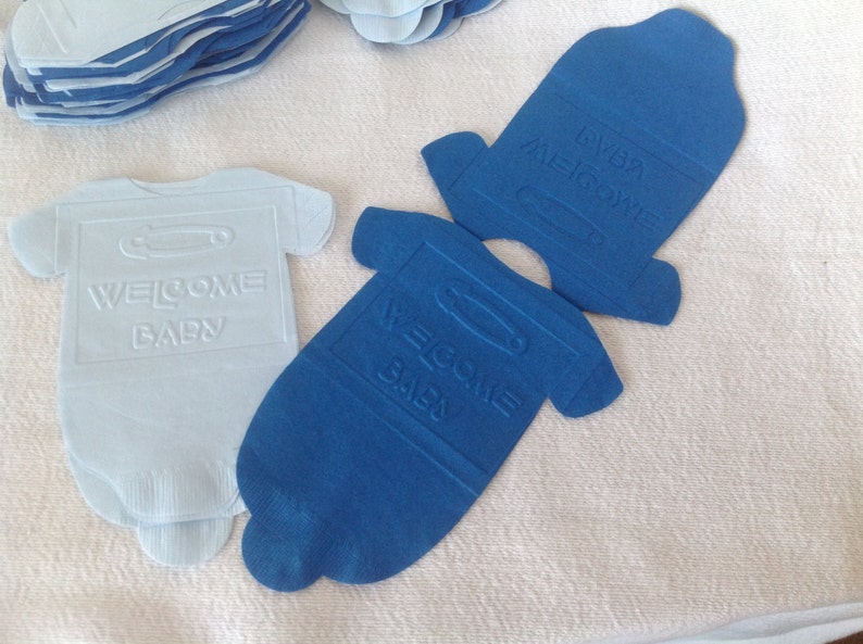 Baby Boy Shower Napkins Set of 20 Blue Embossed Napkins Etsy
