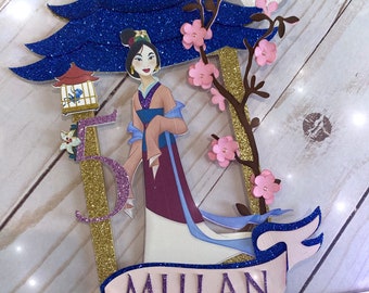 Décoration de gâteau élégante Mulan : décoration de fête d'anniversaire d'inspiration asiatique