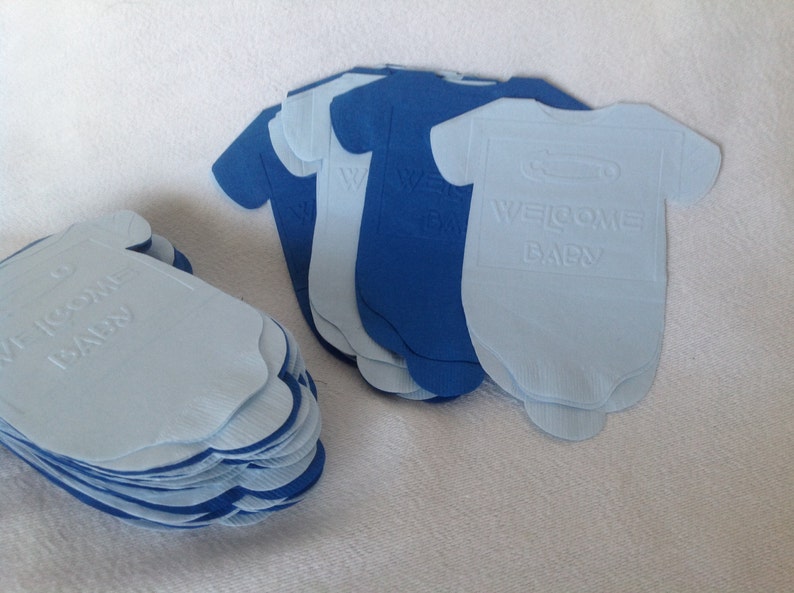 Baby Boy Shower Napkins Set of 20 Blue Embossed Napkins Etsy