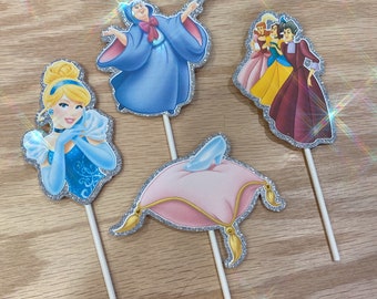 Cinderella cupcake toppers. Set of 12. Cinderella Birthday. Princess birthday